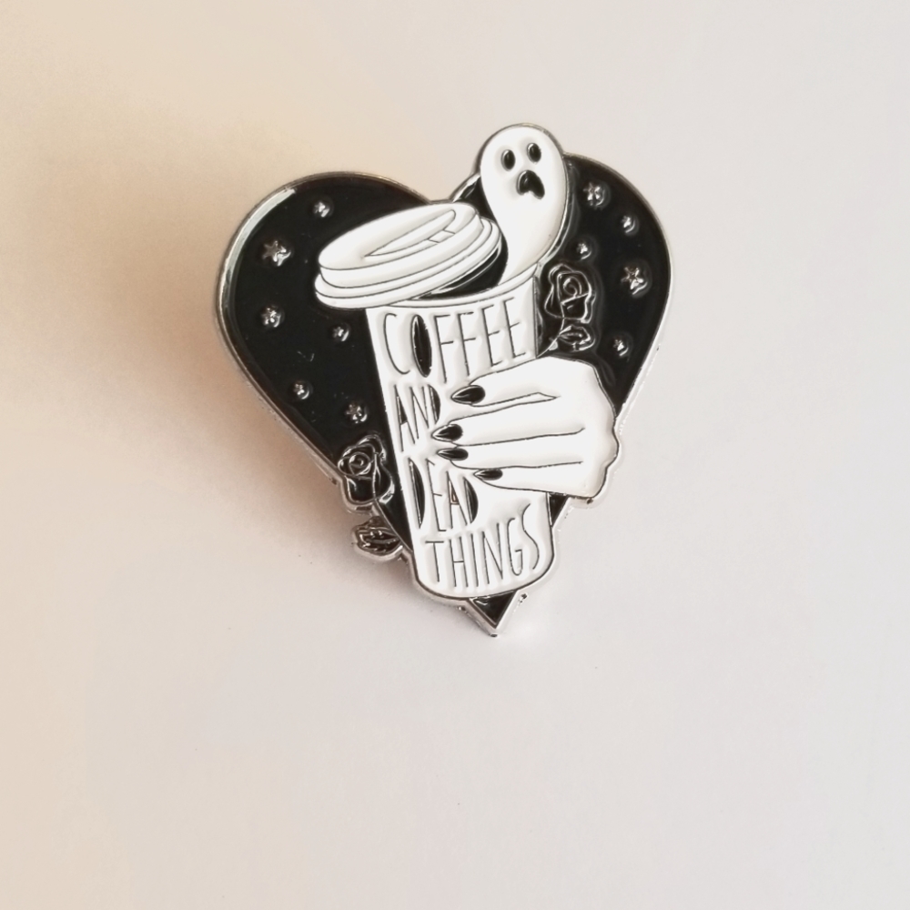 Coffee & Dead Things Enamel Pin